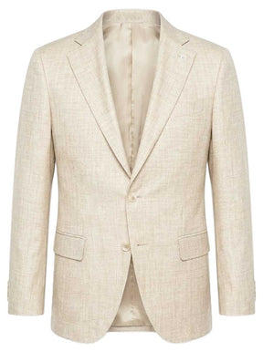 Luigi Bianchi Jacket/Blazer Luigi Bianchi - Loro Piana Summer Herringbone Beige Jacket