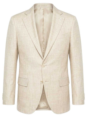 Luigi Bianchi Jacket/Blazer Luigi Bianchi - Loro Piana Summer Herringbone Beige Jacket