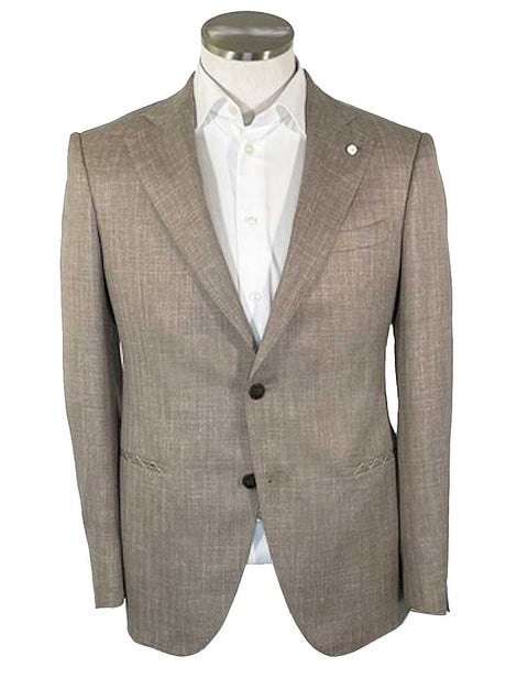 Luigi Bianchi Jacket/Blazer Luigi Bianchi - Loro Piana Summer Herringbone Camel Jacket