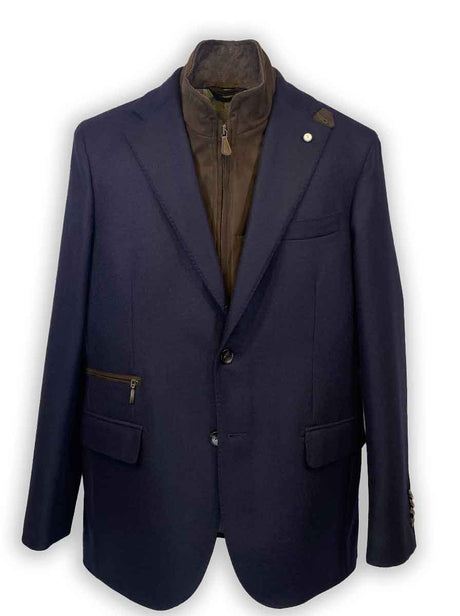 Luigi Bianchi Jacket/Blazer Luigi Bianchi - Textured Blazer w/ Removable Gilet Insert