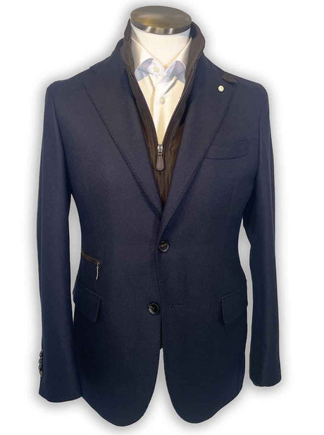 Luigi Bianchi Jacket/Blazer Luigi Bianchi - Textured Blazer w/ Removable Gilet Insert