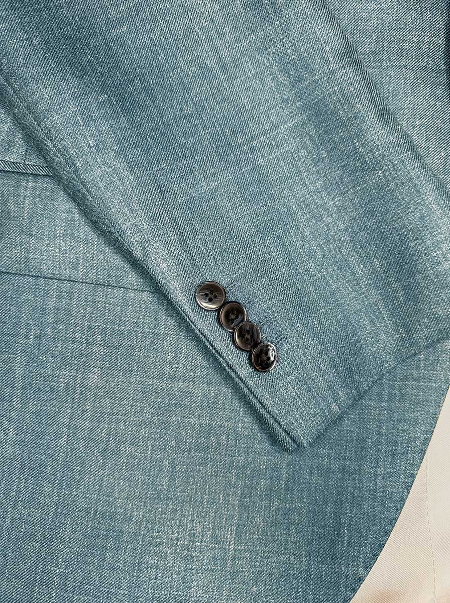 Luigi Bianchi Jacket/Blazer Luigi Bianchi - Wool/Silk/Linen Teal Jacket