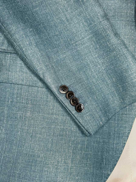 Luigi Bianchi Jacket/Blazer Luigi Bianchi - Wool/Silk/Linen Teal Jacket
