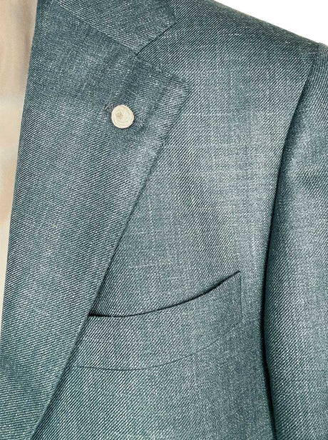Luigi Bianchi Jacket/Blazer Luigi Bianchi - Wool/Silk/Linen Teal Jacket