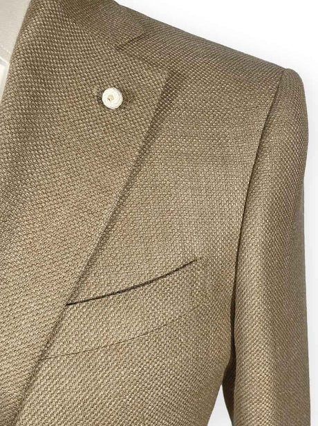 Luigi Bianchi Jacket/Blazer Luigi Bianchi - Wool, Silk & Linen Textured Blazer