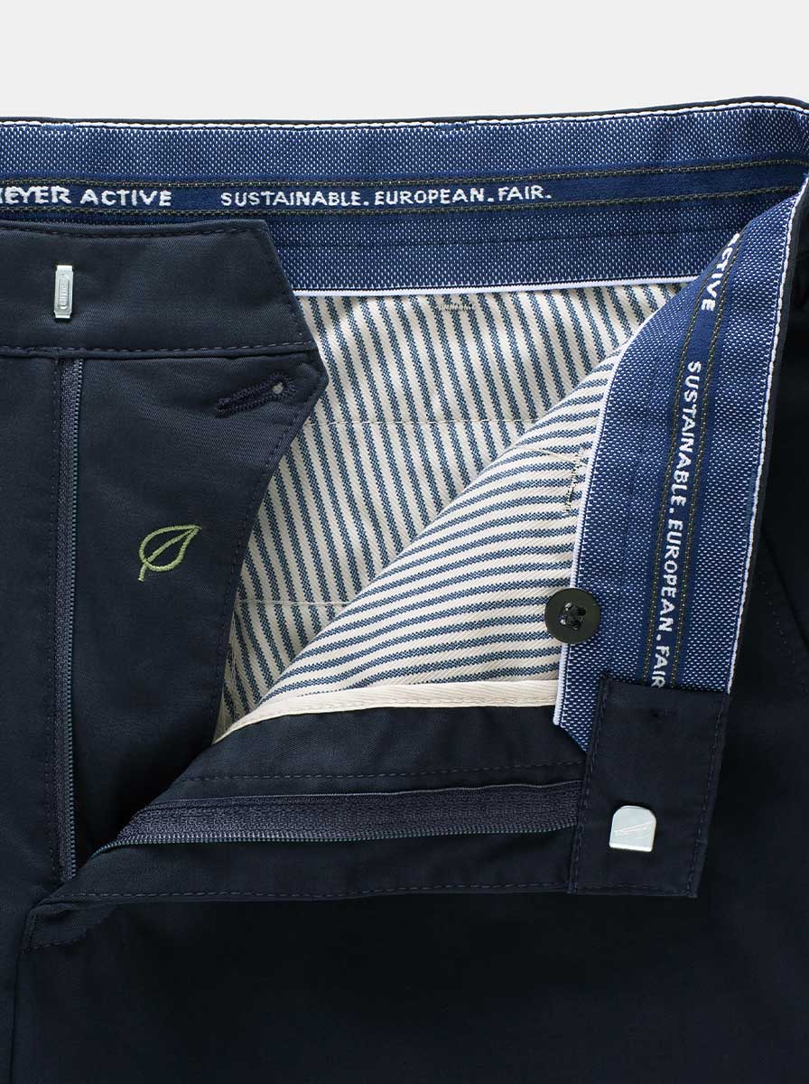 Meyer Chinos/Trousers Meyer - Bonn COOLMAX® Navy Cotton Chino