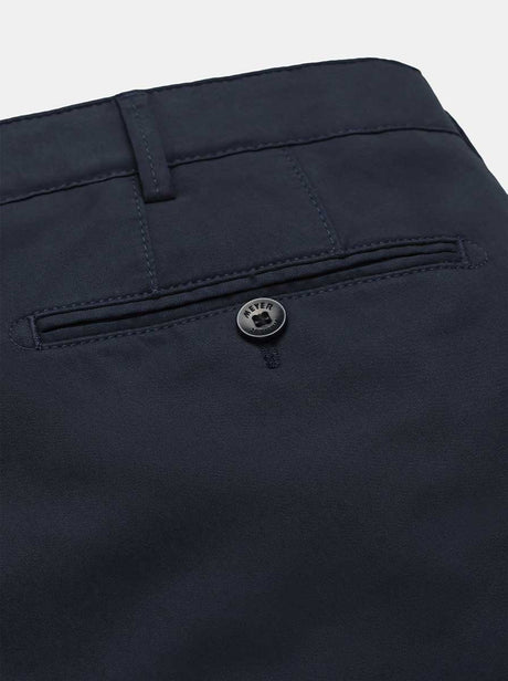 Meyer Chinos/Trousers Meyer - Bonn COOLMAX® Navy Cotton Chino