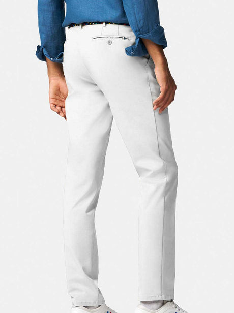 Meyer Chinos/Trousers Meyer - Bonn COOLMAX® White Cotton Chino