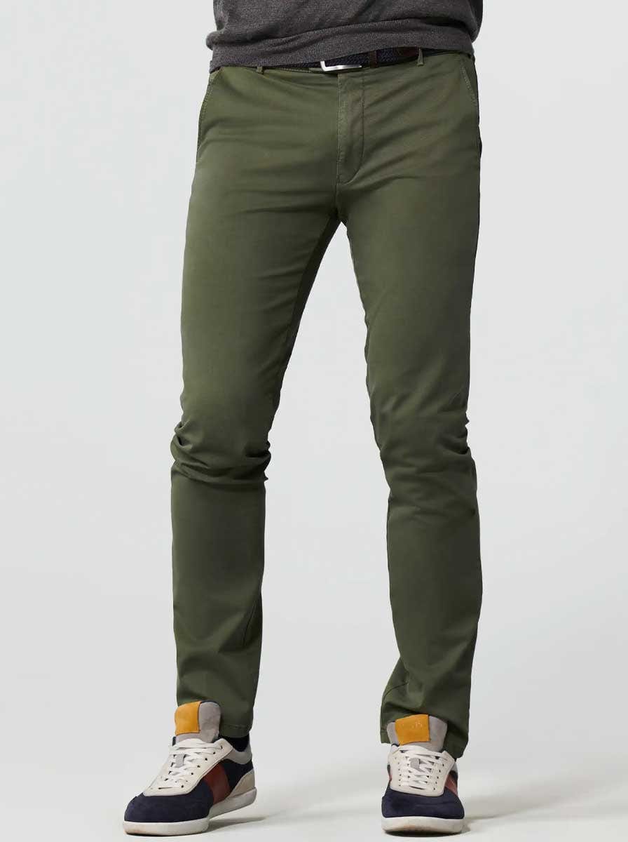 Meyer Chinos/Trousers Meyer - Bonn Olive Cotton Chino