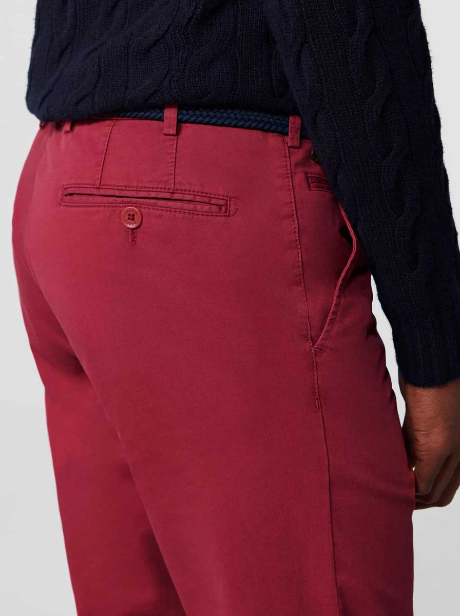 Meyer Chinos/Trousers Meyer - Bonn Red Cotton Chino