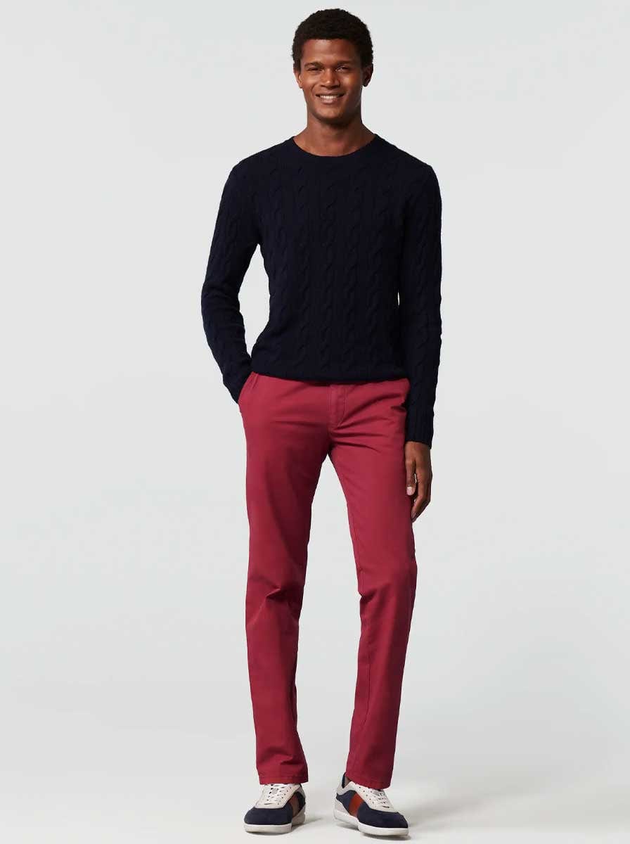 Meyer Chinos/Trousers Meyer - Bonn Red Cotton Chino