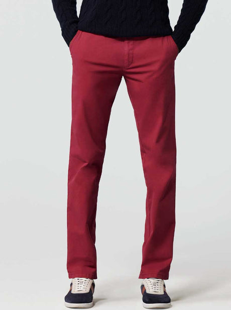 Meyer Chinos/Trousers Meyer - Bonn Red Cotton Chino