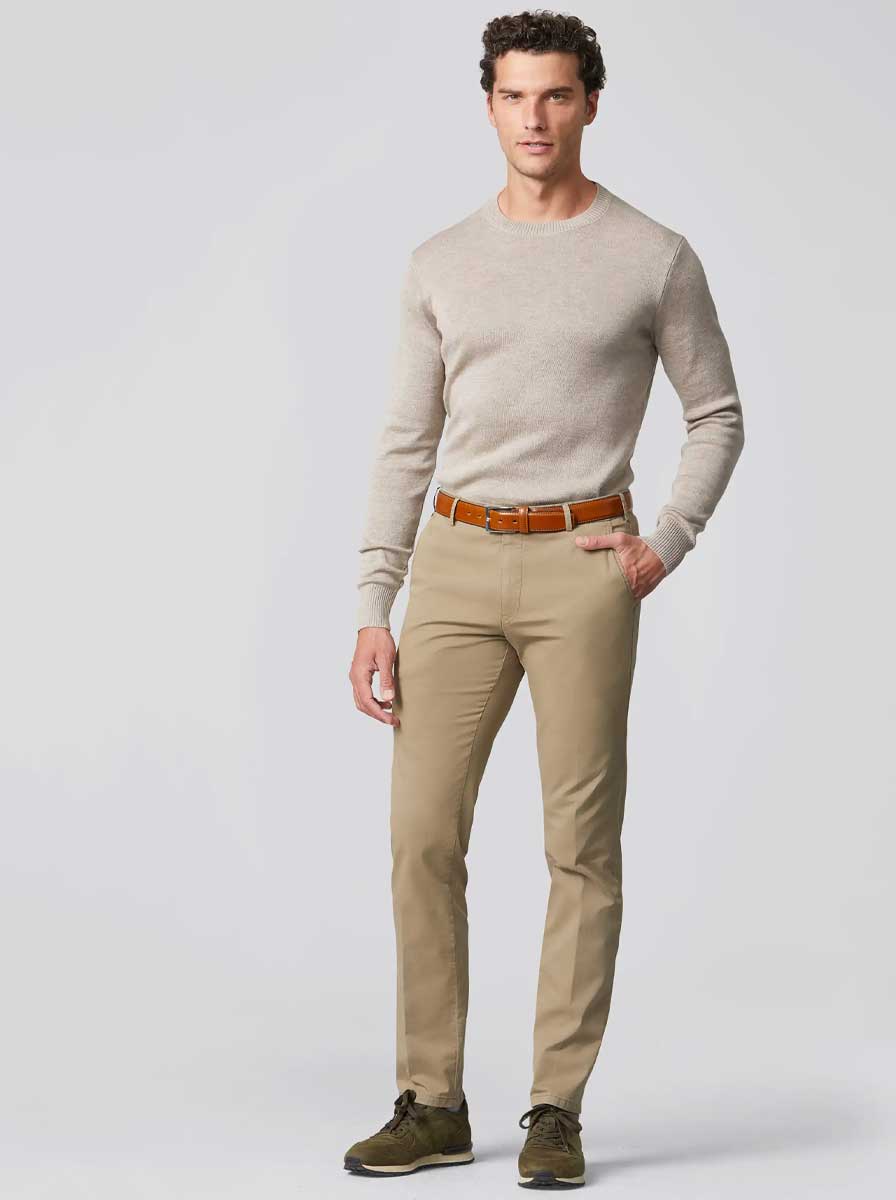 Meyer Chinos/Trousers Meyer - Bonn Stone Cotton Chino