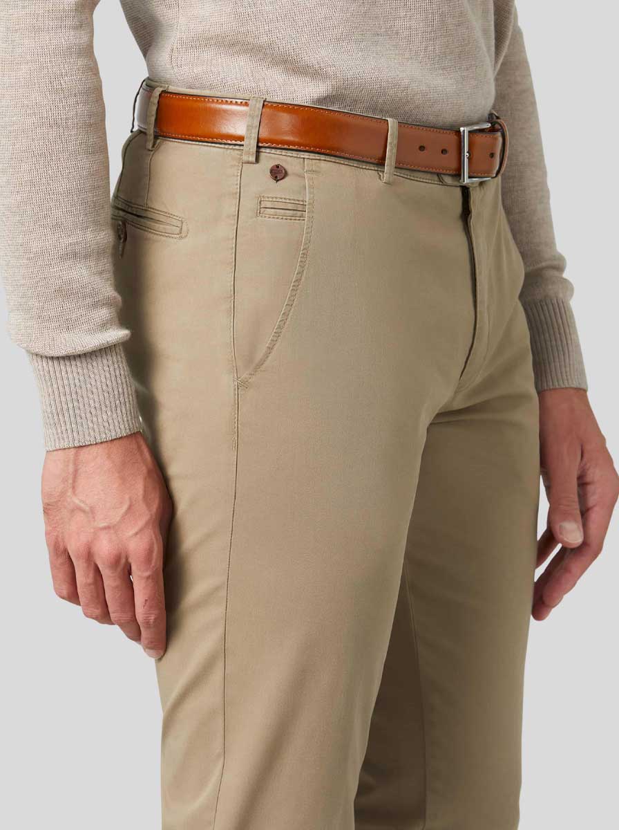 Meyer Chinos/Trousers Meyer - Bonn Stone Cotton Chino