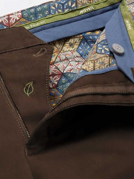 Meyer Chinos/Trousers Meyer - Brown Roma Cotton Chino