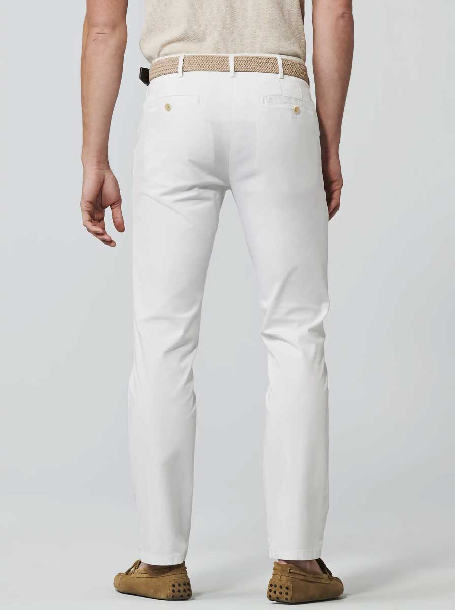 Meyer Chinos/Trousers Meyer - Rio White Cotton Chino