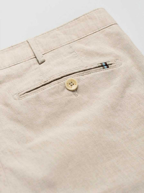 Meyer Chinos/Trousers Meyer - Roma Beige Linen Chino 126