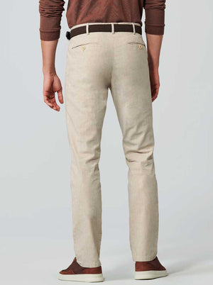 Meyer Chinos/Trousers Meyer - Roma Beige Linen Chino 126
