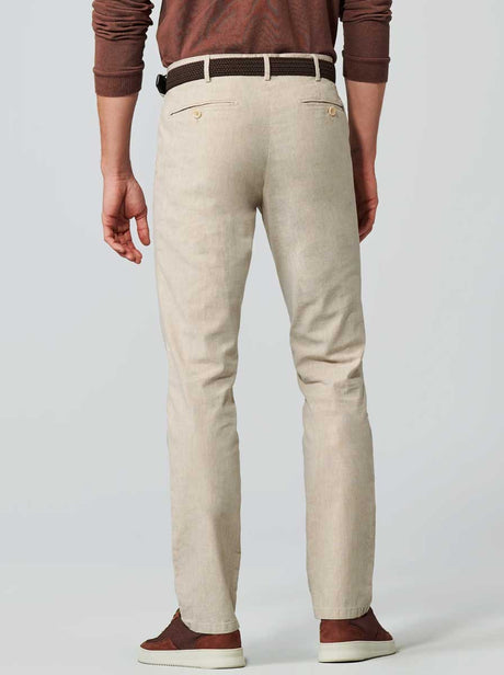 Meyer Chinos/Trousers Meyer - Roma Beige Linen Chino 126