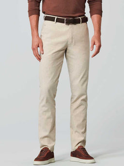 Meyer Chinos/Trousers Meyer - Roma Beige Linen Chino 126