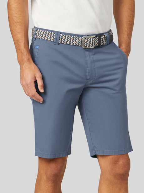 Meyer Shorts Meyer - Palma Washed Blue Cotton Short w/ Contrast Trim