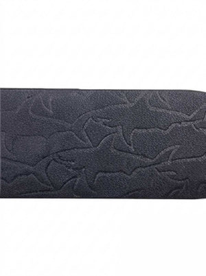 Paul & Shark Belt Paul & Shark - Shark Print Navy Leather Belt