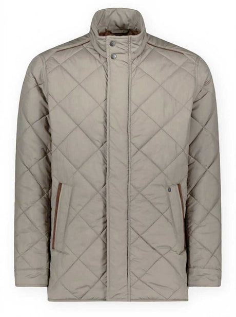 Paul & Shark Coats Paul & Shark - Quilted Beige Jacket with Alcantara® Details