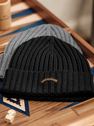 Paul & Shark Headwear Paul & Shark - Black Wool Beanie