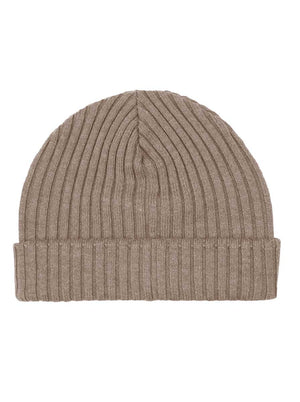Paul & Shark Headwear Paul & Shark - Ribbed Taupe Wool Beanie