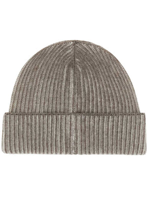 Paul & Shark Headwear Paul & Shark - Wool and Cashmere Ribbed Beige Beanie
