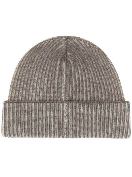 Paul & Shark Headwear Paul & Shark - Wool and Cashmere Ribbed Beige Beanie