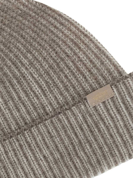 Paul & Shark Headwear Paul & Shark - Wool and Cashmere Ribbed Beige Beanie