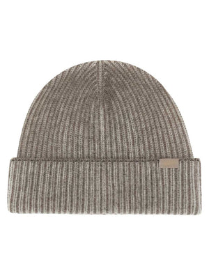 Paul & Shark Headwear Paul & Shark - Wool and Cashmere Ribbed Beige Beanie