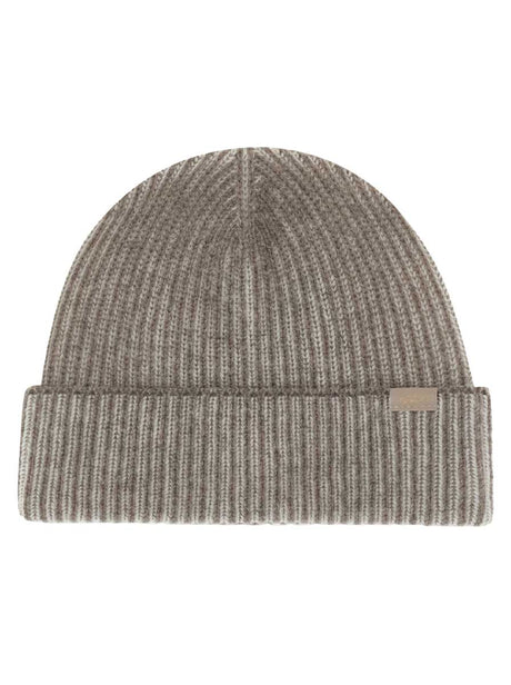 Paul & Shark Headwear Paul & Shark - Wool and Cashmere Ribbed Beige Beanie