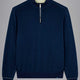 Paul & Shark Knitwear & Jumpers Paul & Shark - Fresco Cotton Quarter Zip Navy Sweater