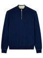 Paul & Shark Knitwear & Jumpers Paul & Shark - Fresco Cotton Quarter Zip Navy Sweater