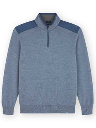 Paul & Shark Knitwear & Jumpers Paul & Shark - Knitwear - Cool Touch Wool Quater Zip Sweater With Typhoon® Platinum Trim