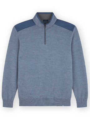 Paul & Shark Knitwear & Jumpers Paul & Shark - Knitwear - Cool Touch Wool Quater Zip Sweater With Typhoon® Platinum Trim