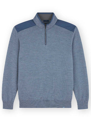 Paul & Shark Knitwear & Jumpers Paul & Shark - Knitwear - Cool Touch Wool Quater Zip Sweater With Typhoon® Platinum Trim
