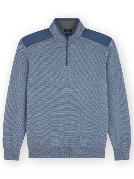 Paul & Shark Knitwear & Jumpers Paul & Shark - Knitwear - Cool Touch Wool Quater Zip Sweater With Typhoon® Platinum Trim