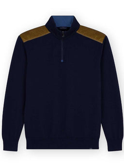 Paul & Shark Knitwear & Jumpers Paul & Shark - Knitwear - Quater Zip Jumper w/ Cord Trim