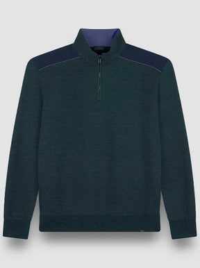 Paul & Shark Knitwear & Jumpers Paul & Shark - Knitwear - Quater Zip Jumper w/ Typhoon Trim