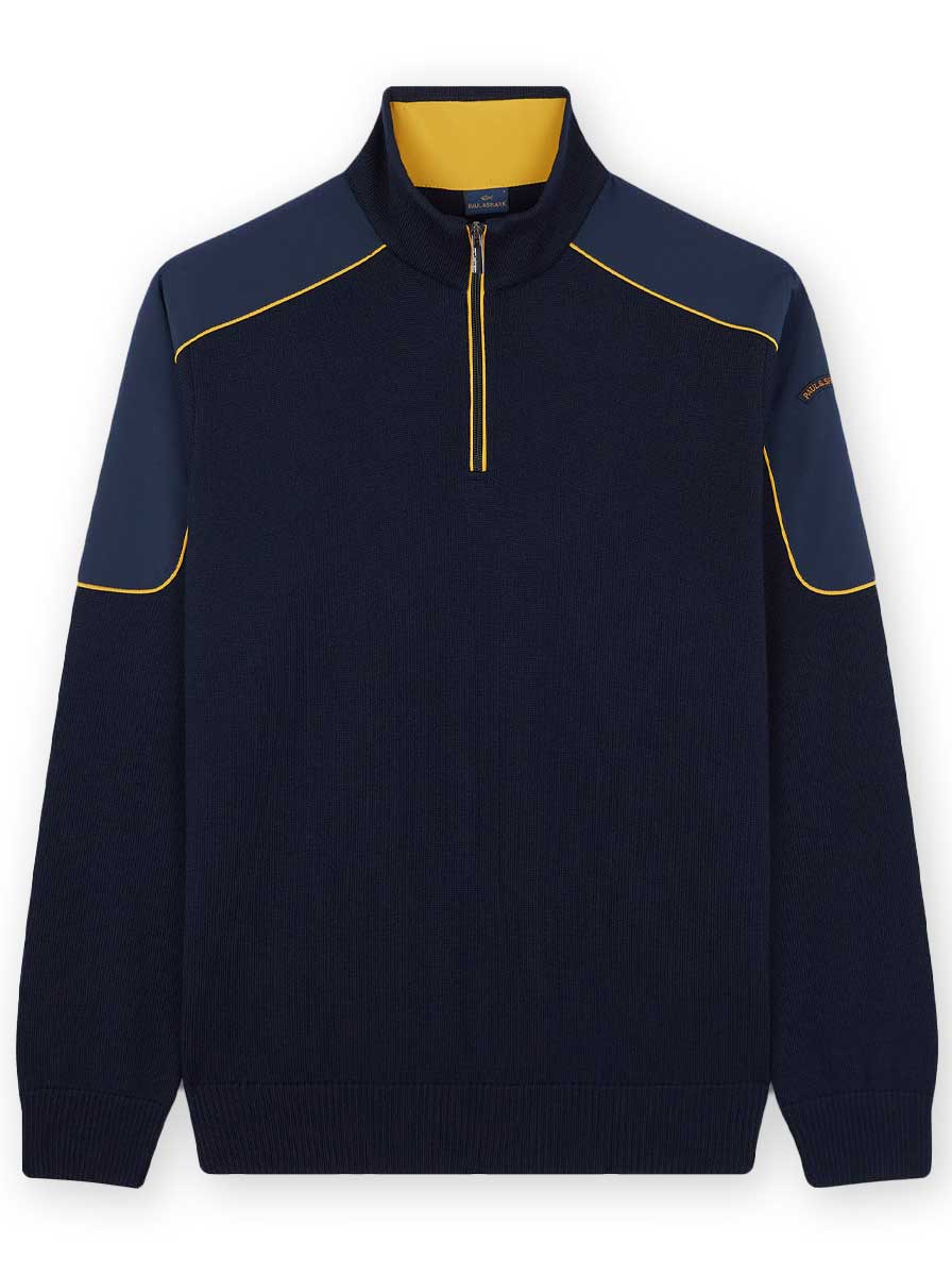 Paul & Shark Knitwear & Jumpers Paul & Shark - Navy Wool Half Zip Sweater