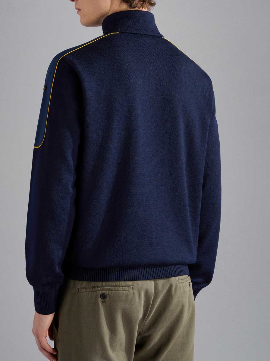 Paul & Shark Knitwear & Jumpers Paul & Shark - Navy Wool Half Zip Sweater