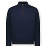 Paul & Shark Knitwear & Jumpers Paul & Shark - Navy Wool half Zip Sweater w/ Alcantara® Trim