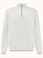 Paul & Shark Knitwear & Jumpers Paul & Shark - Piuma Cotton Off-White Half‑Zip Sweater With Typhoon® Details