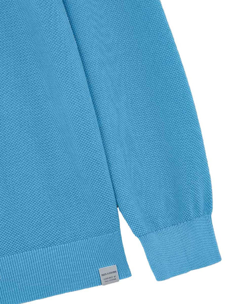 Paul & Shark Knitwear & Jumpers Paul & Shark - Riviera Garment Dyed Cotton Crew Neck Blue Sweater