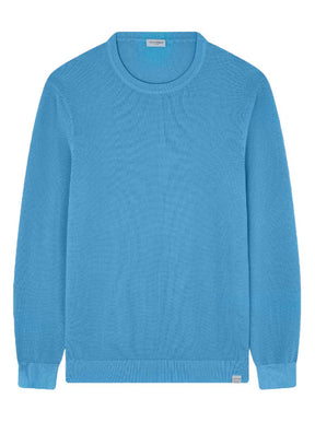 Paul & Shark Knitwear & Jumpers Paul & Shark - Riviera Garment Dyed Cotton Crew Neck Blue Sweater