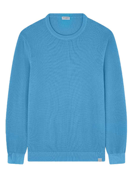 Paul & Shark Knitwear & Jumpers Paul & Shark - Riviera Garment Dyed Cotton Crew Neck Blue Sweater