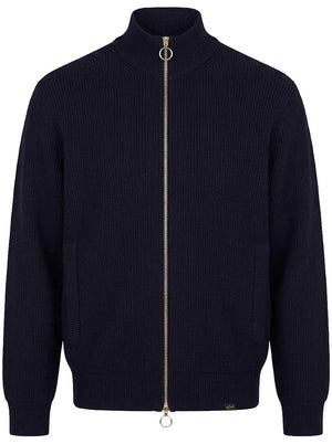 Paul & Shark Knitwear & Jumpers Paul & Shark - Tech Wool Full Zip Navy Sweater